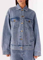 Orleans Oversized Denim Jacket - Blue
