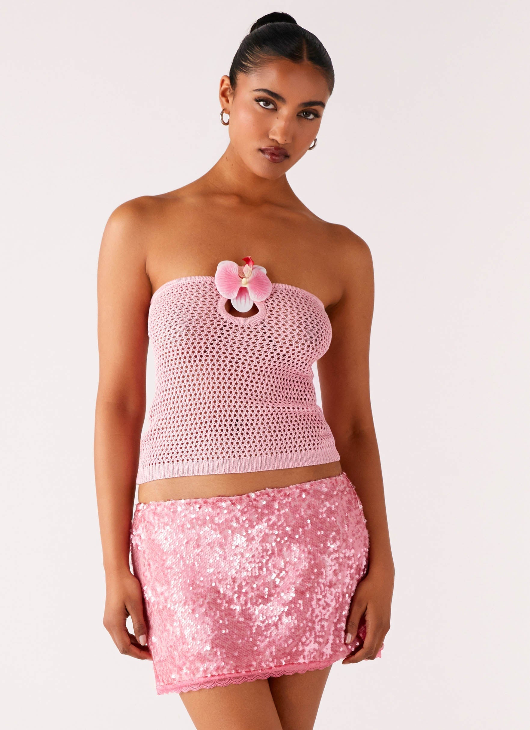 Palila Sequin Mini Skirt - Pink