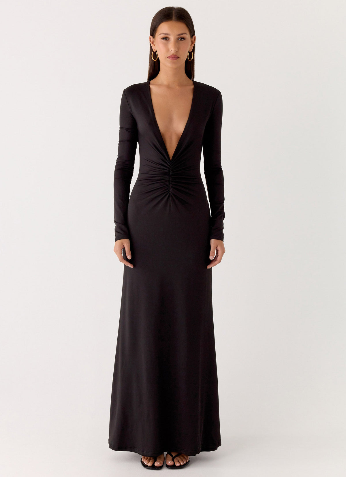 Palm Haze Maxi Dress - Black