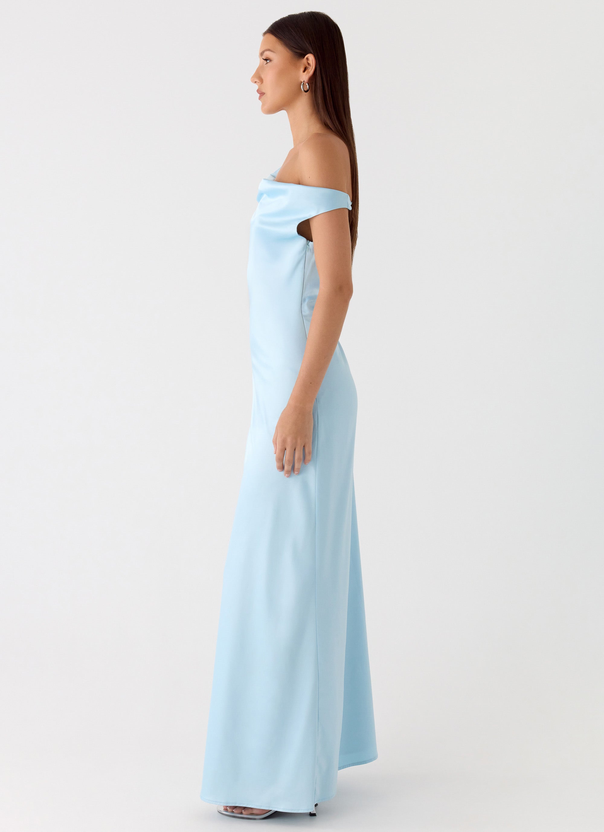 Palm Royal Maxi Dress - Ice Blue