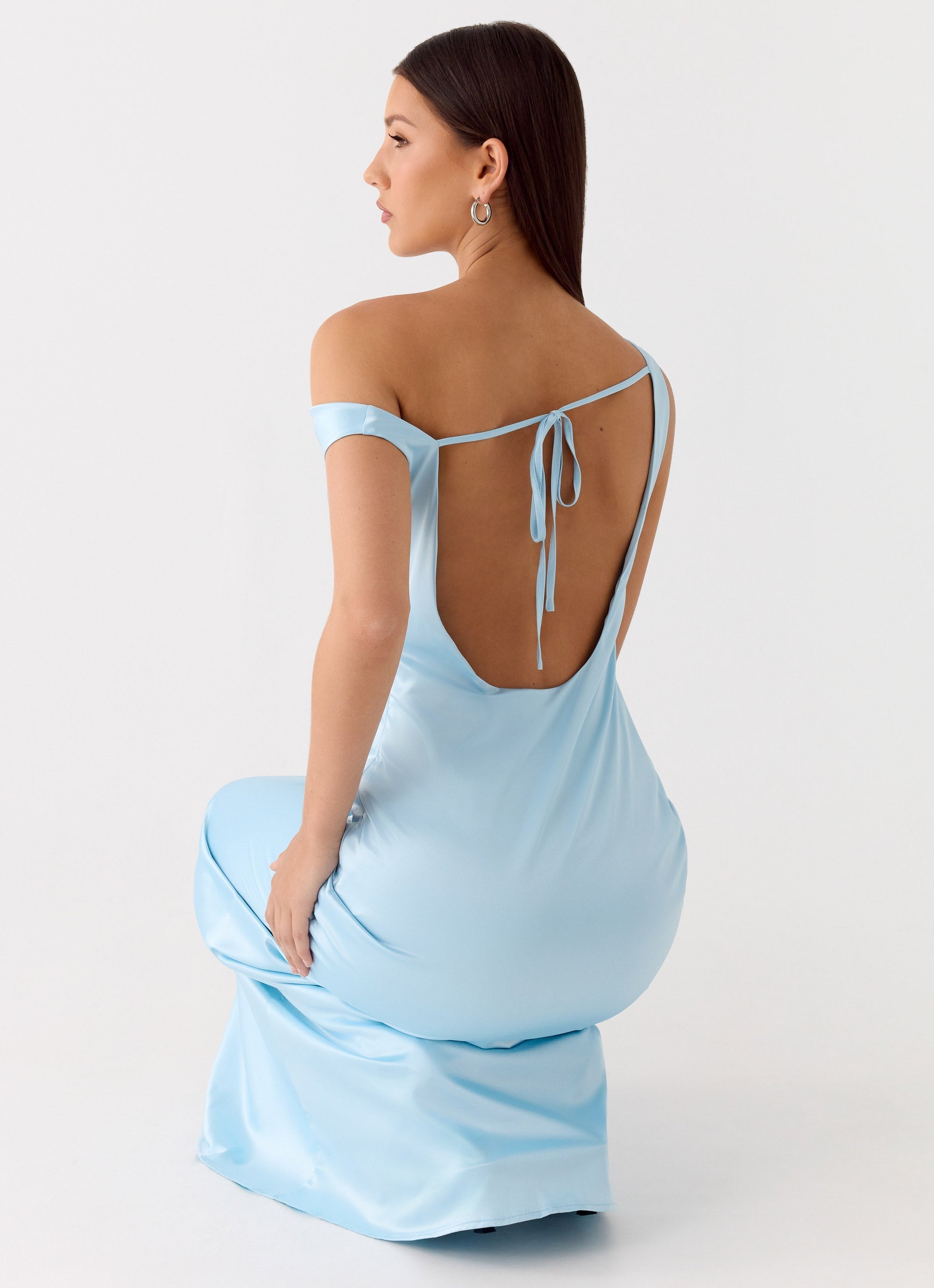 Palm Royal Maxi Dress - Ice Blue