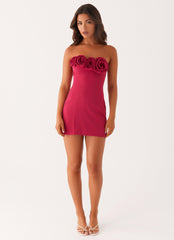Patsie Strapless Mini Dress - Fuchsia