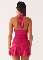 Payback Shell Trim Mini Dress - Fuchsia