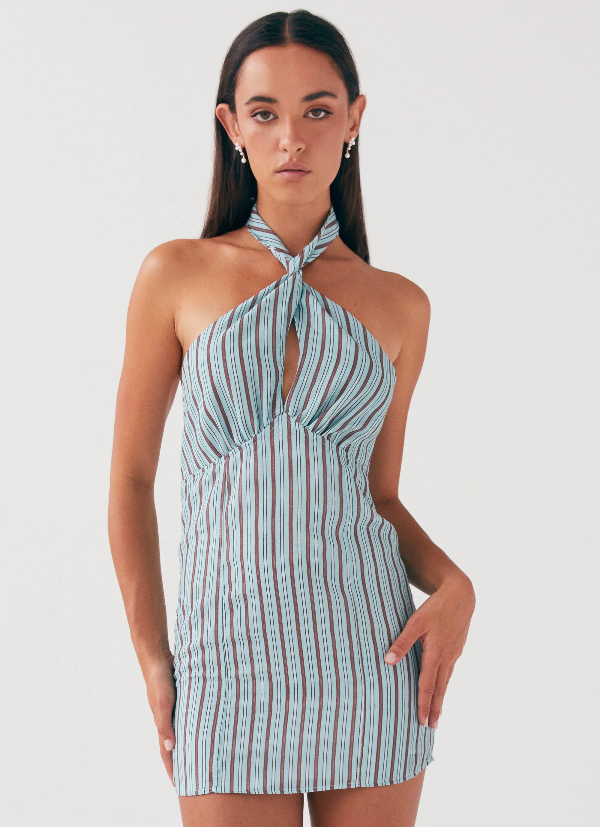 Sabine Linen Mini Dress - Coastal Stripe