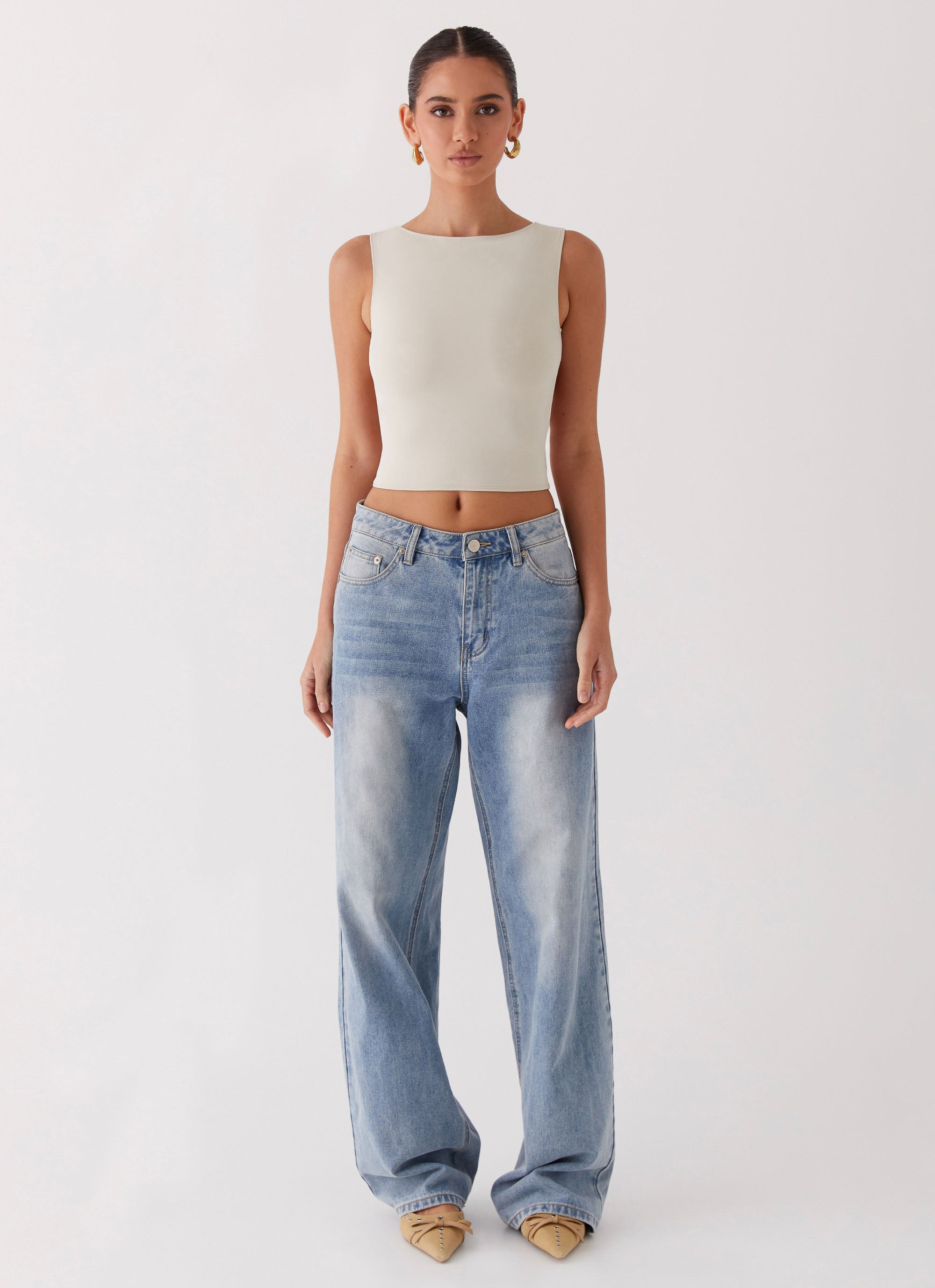 Saskie Crop Top - Ivory