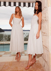 Pascuelle Midi Dress - White