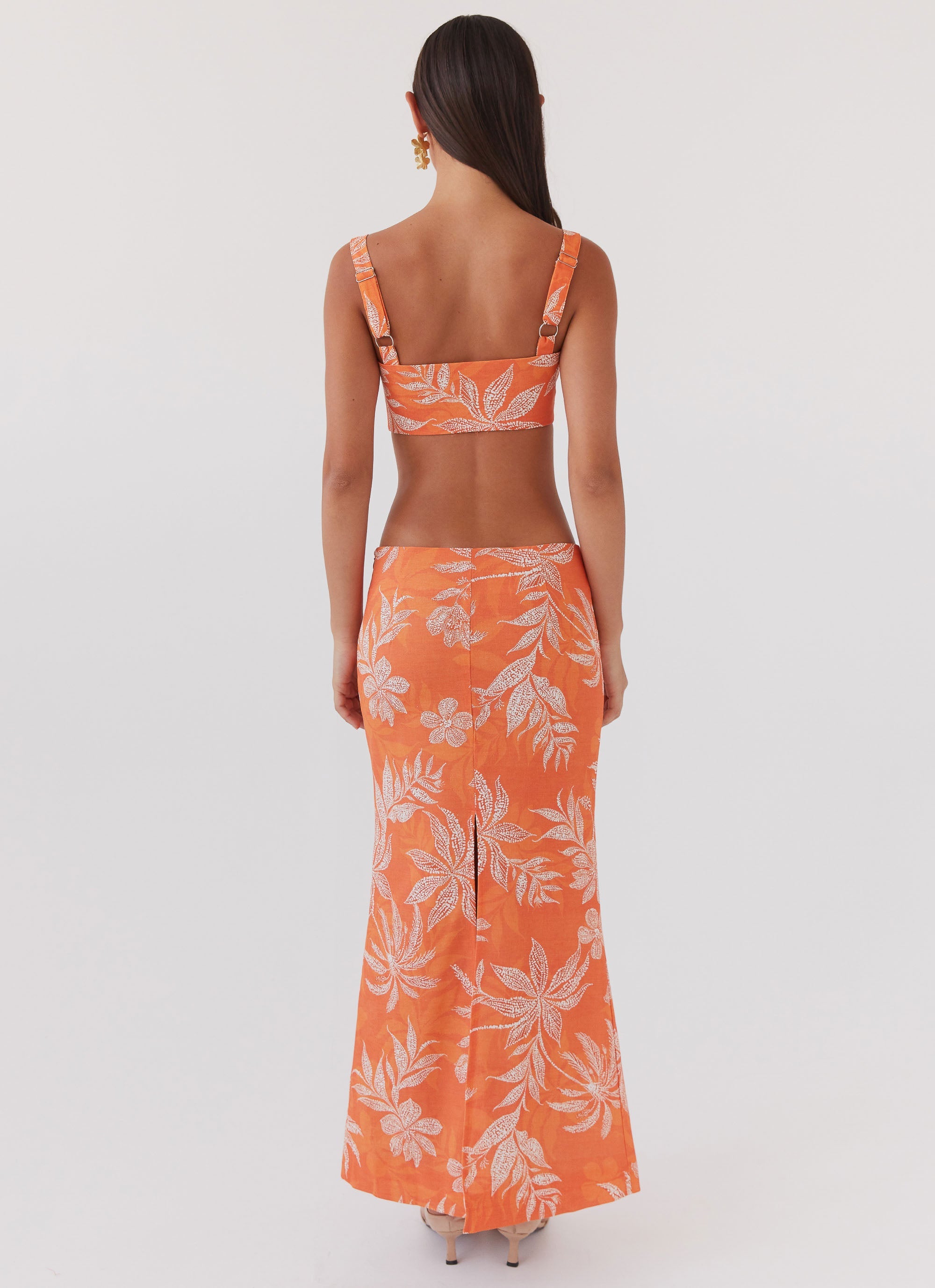 Born For Bordeaux Linen Skirt - Tropic Sunset