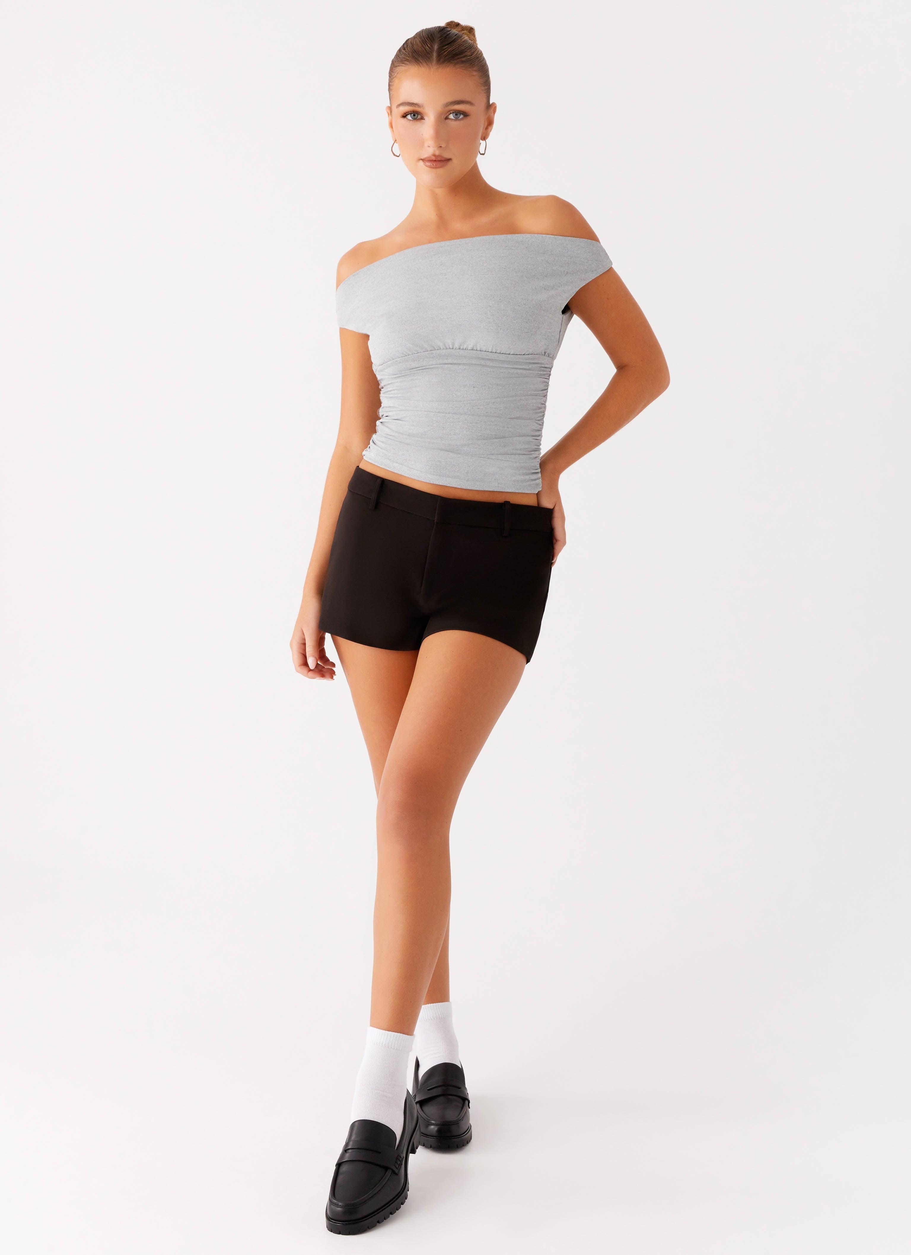 Reva Off Shoulder Top - Grey