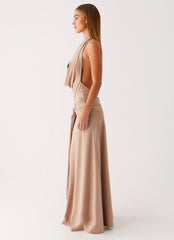 Rowan Ray Cowl Maxi Dress - Light Taupe