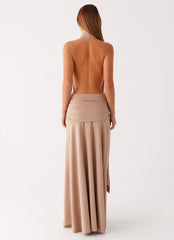 Rowan Ray Cowl Maxi Dress - Light Taupe