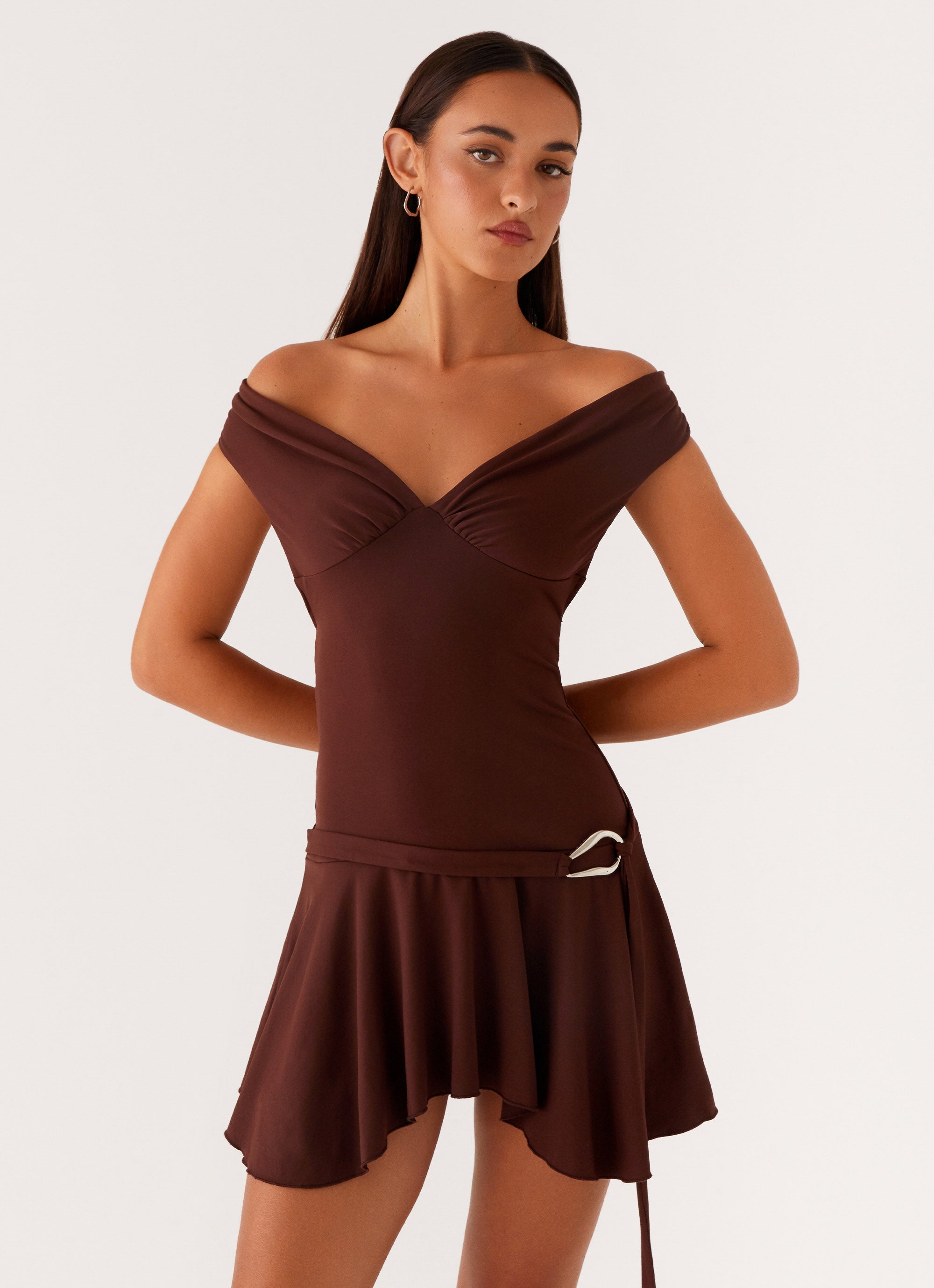 Saffira Mini Dress - Chocolate