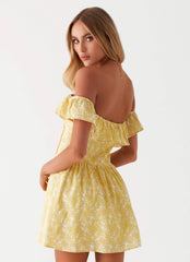 Tarryn Mini Dress - Yellow Floral