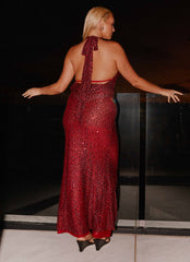 Treasured Sequin Maxi Dress - Fuchsia