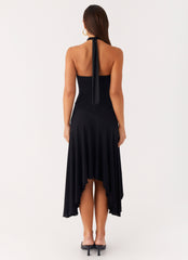 Velvet Sky Midi Dress - Black