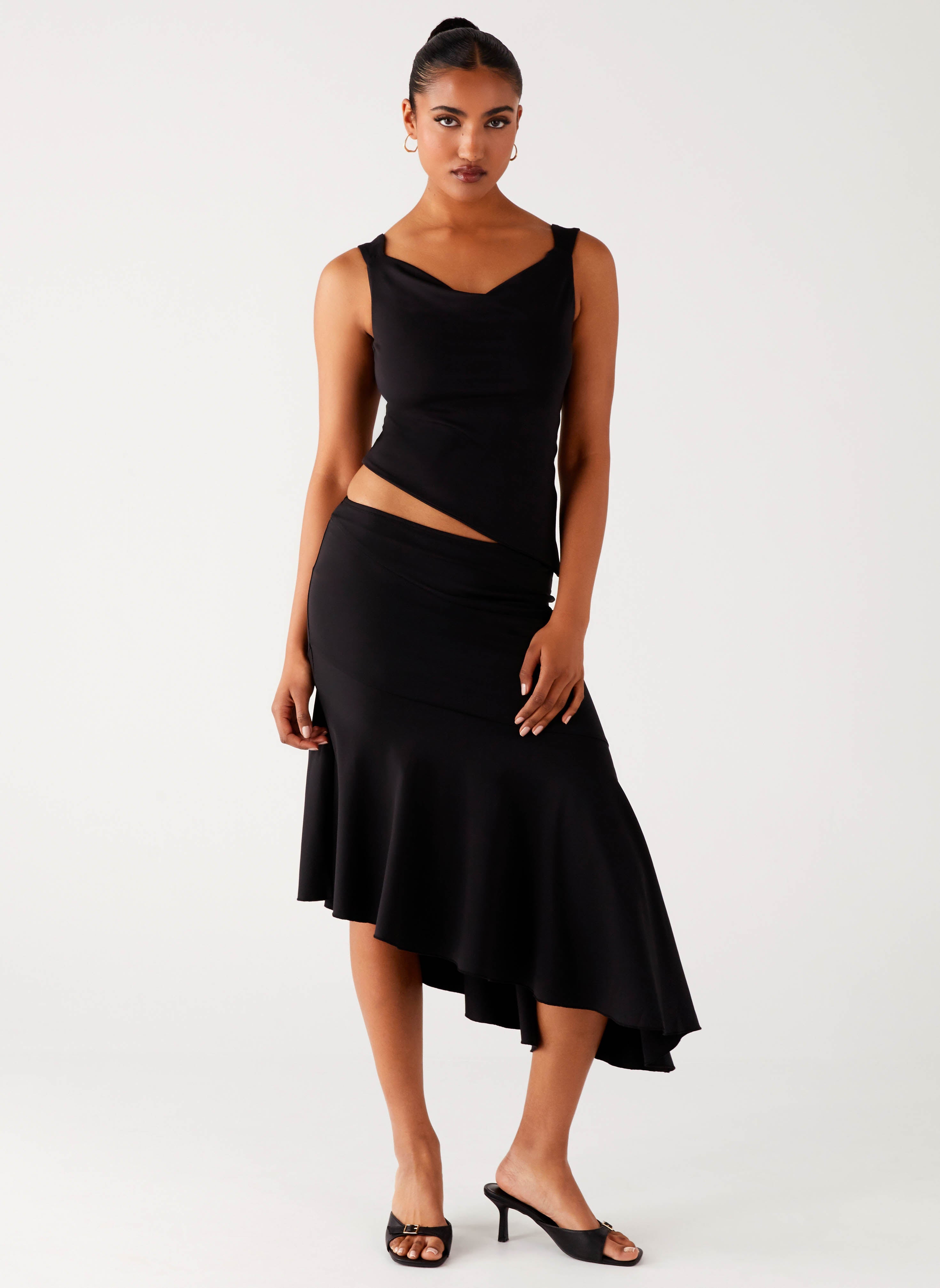 Wonderlust Midi Skirt - Black